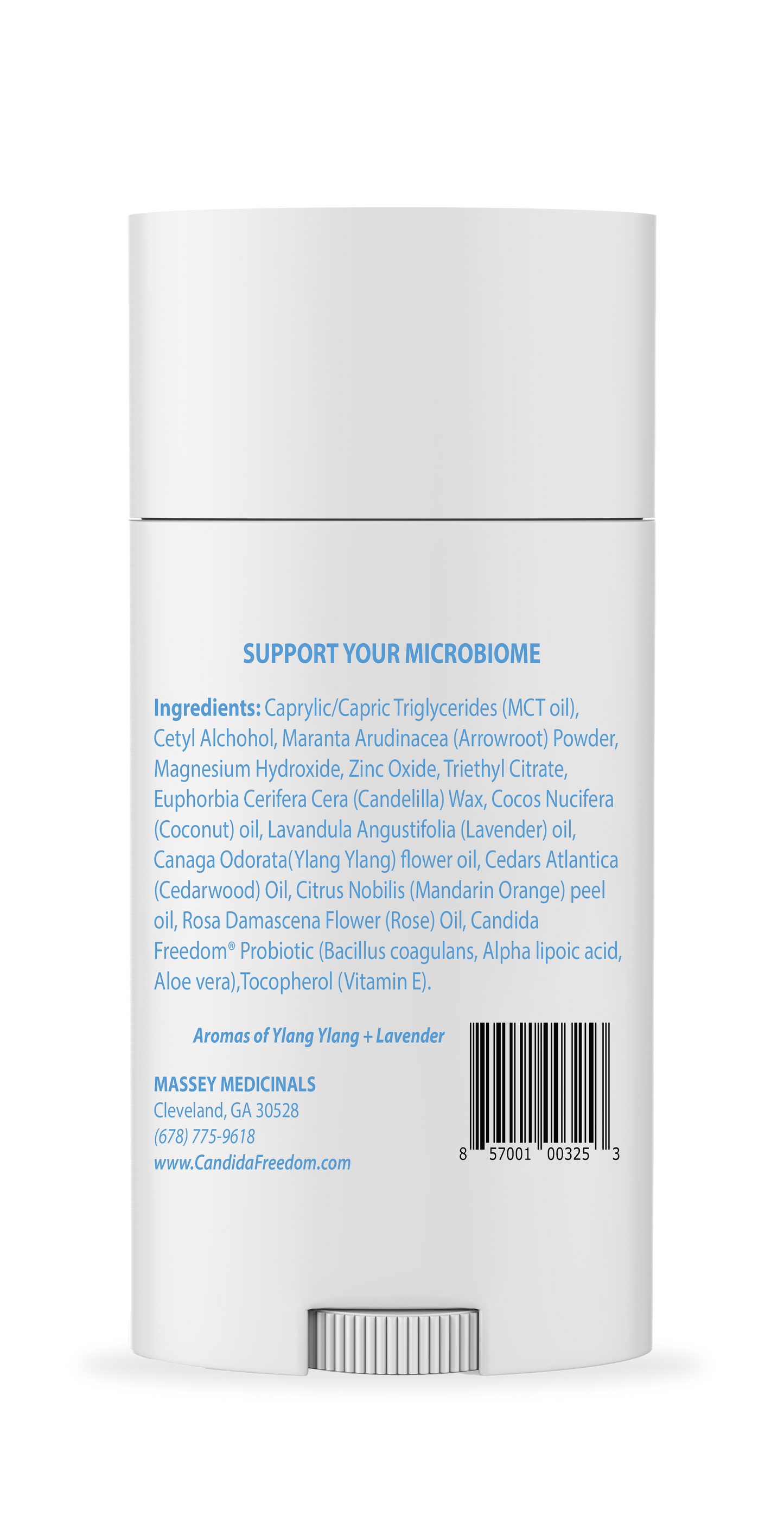 MASSE Probiotic Deodorant - Natural Deodorant for Women & Men, Plant-Based Aluminum & Baking Soda Free Deodorant Stick, 3 oz by Candida Freedom