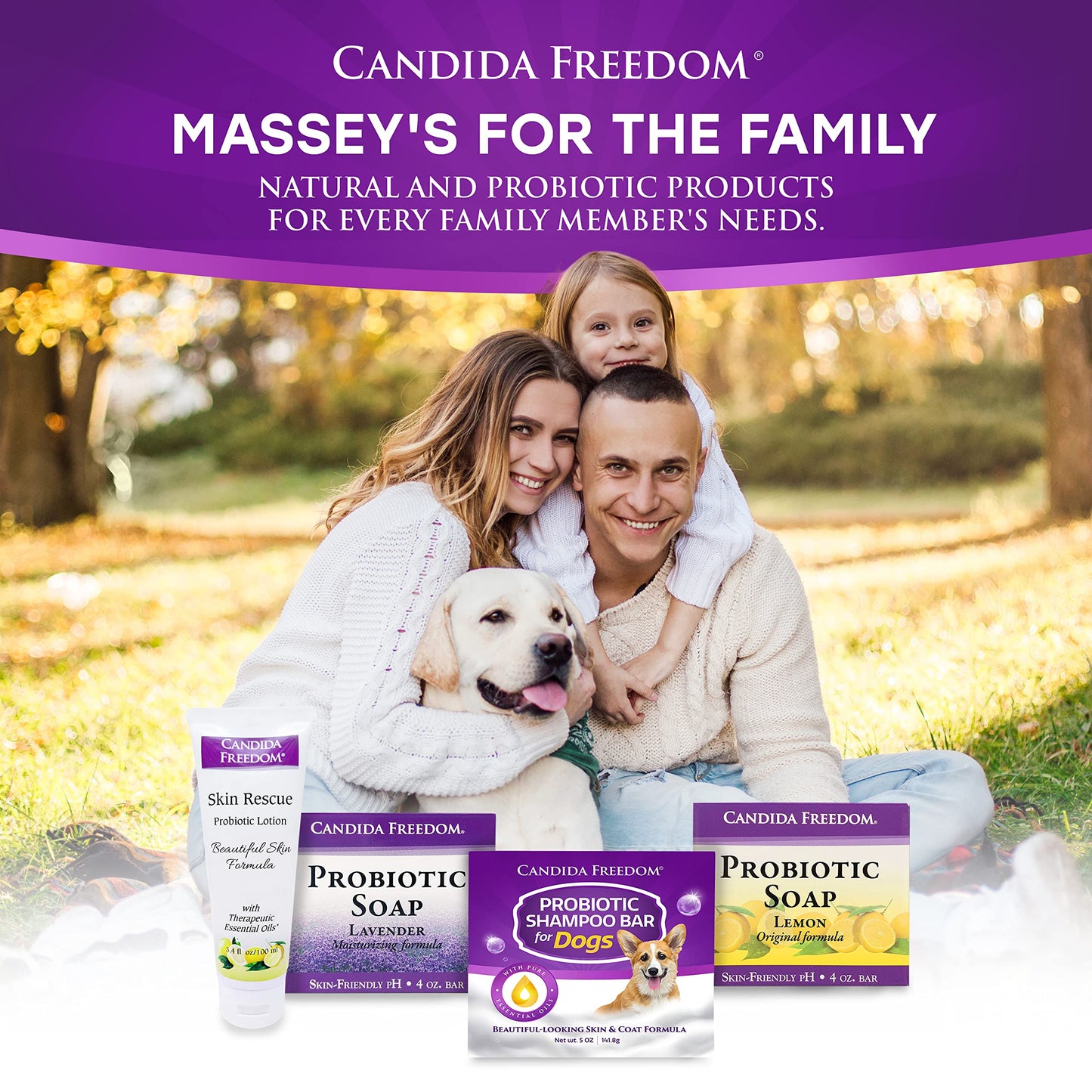 Candida Freedom Natural Dog Shampoo Bar with Probiotics and Essential Oils, Ease Itchiness – Cedar Forest and Patchouli Scent – Full 5 oz Bar – Convenient and Gentle to Skin
