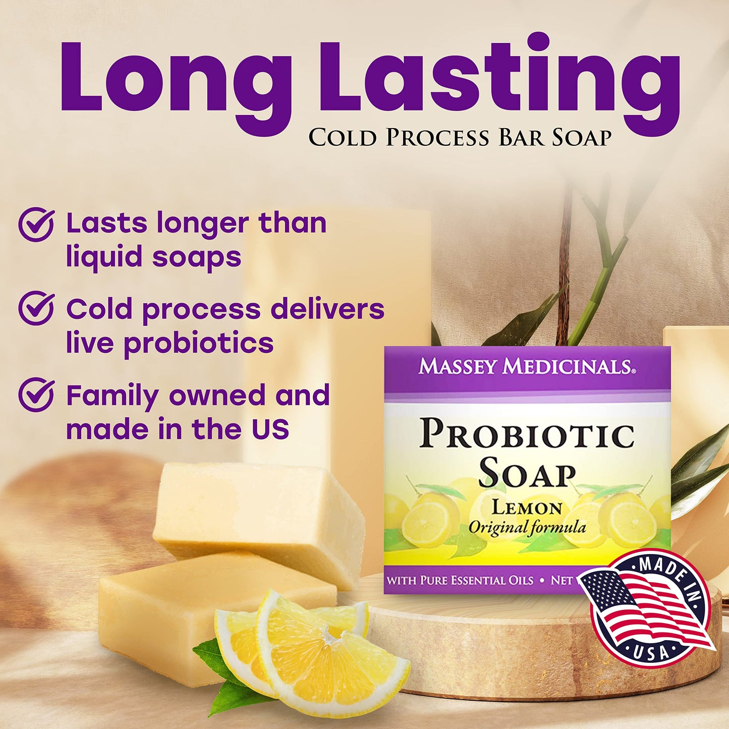 Candida Freedom Probiotic Soap - Original Lemon Formula - Probiotic Skincare - Powerful Microbiome Support with the Candida Freedom® Bacillus, Antioxidant and Herbal Formula - Sensitive Skin Soap - Supports Acne-Prone Skin - Encourages Scalp Health