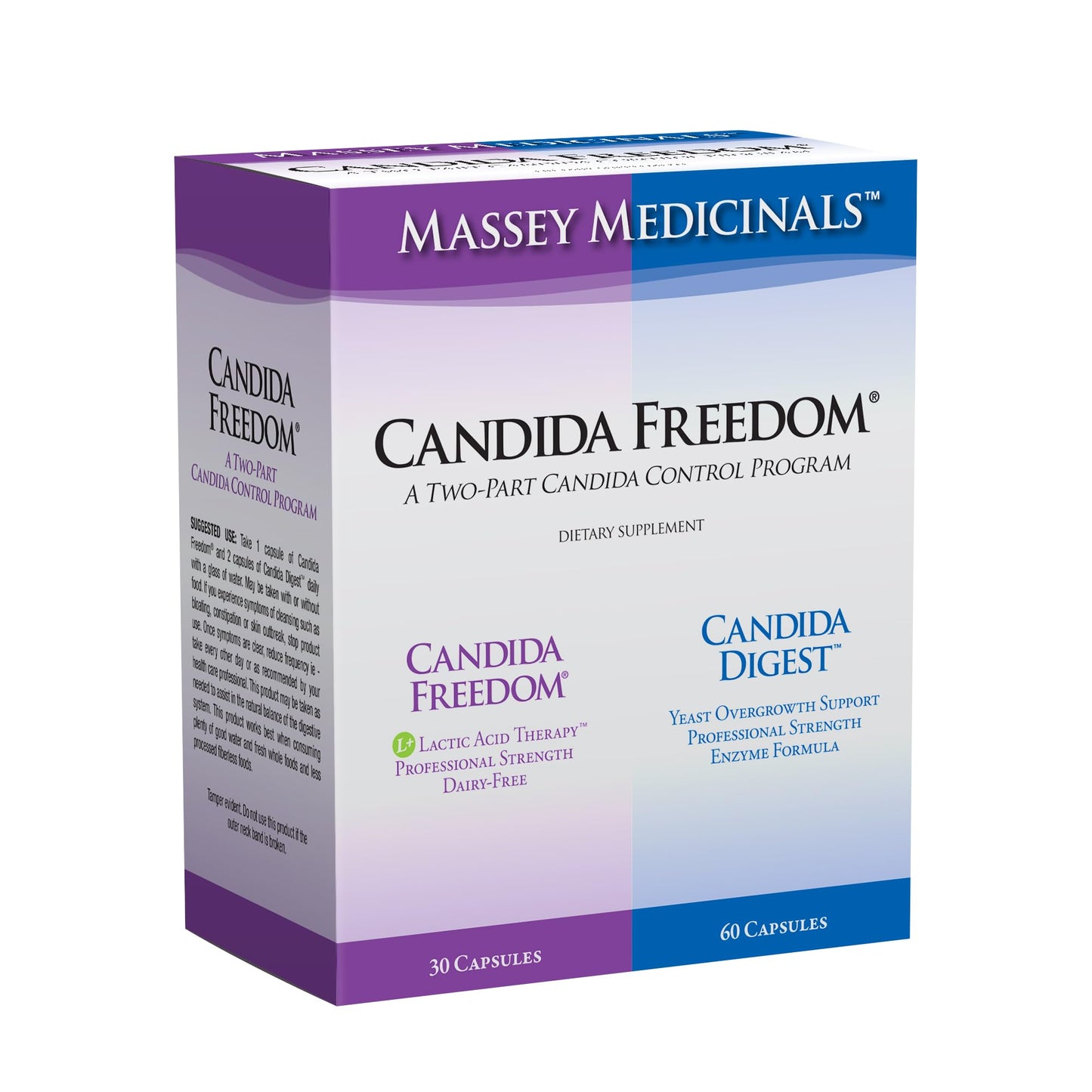 Candida Freedom 2 Part Control Program with Probiotics Plus Digestive Enzyme Support