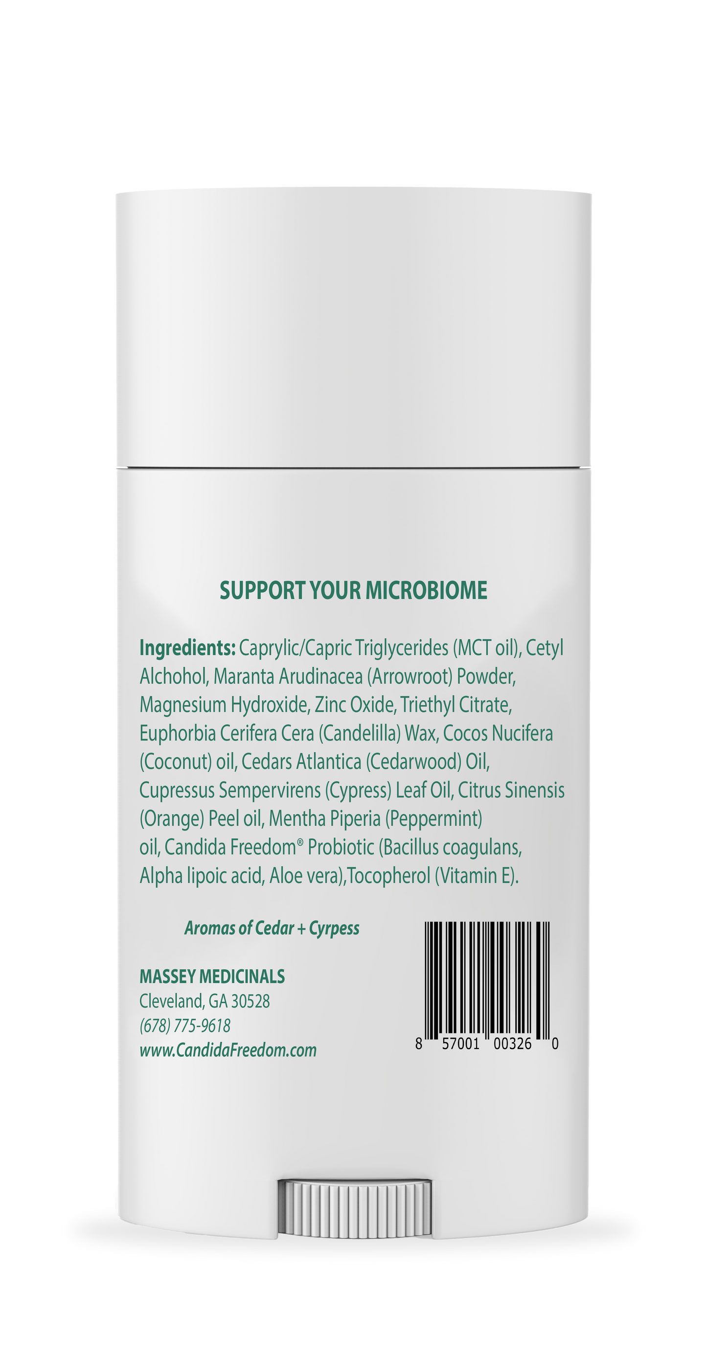 MASSE Probiotic Deodorant - Natural Deodorant for Women & Men, Plant-Based Aluminum & Baking Soda Free Deodorant Stick, 3 oz by Candida Freedom