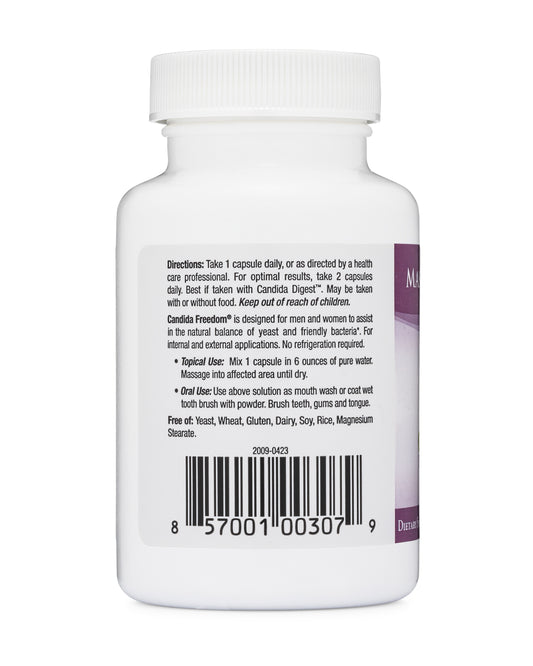 Candida Freedom Formula Massey Medicinals - Crafted Digestive for Vibrant Living - Gut Health Probiotic Complex - 60 Capsules