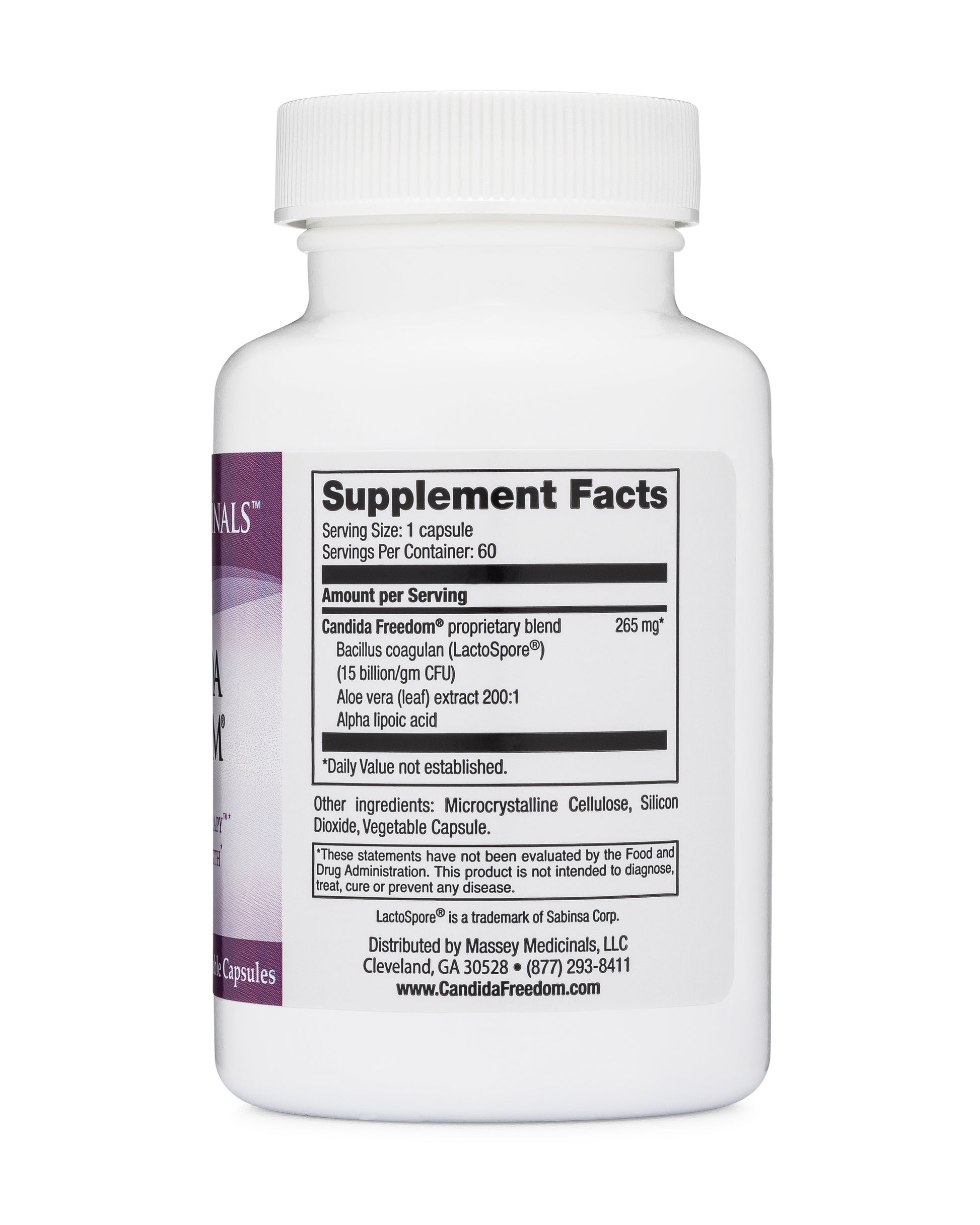 Candida Freedom 60 count Facts Panel