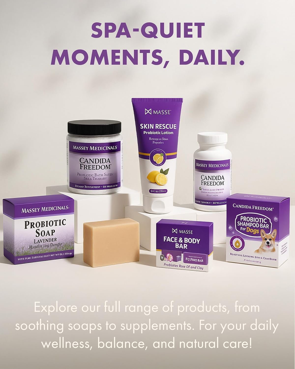 Candida Freedom Probiotic Soap - Lavender - Probiotic Skincare - Powerful Microbiome Support with the Candida Freedom® Bacillus, Antioxidant and Herbal Formula - Sensitive Skin Soap - Supports Acne-Prone Skin - Encourages Scalp Health