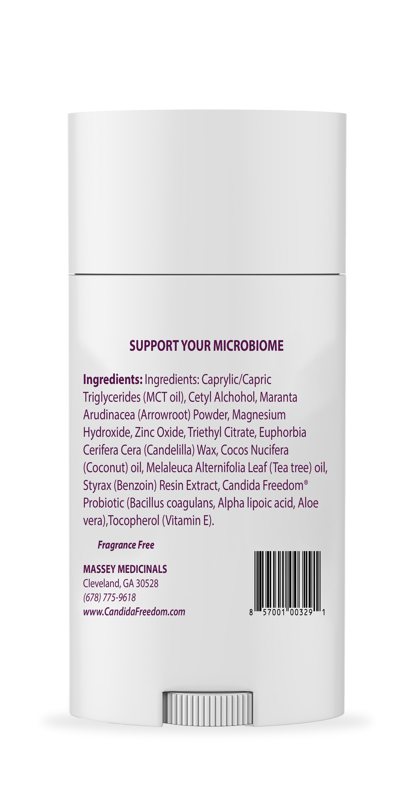 MASSE Probiotic Deodorant - Natural Deodorant for Women & Men, Plant-Based Aluminum & Baking Soda Free Deodorant Stick, 3 oz by Candida Freedom